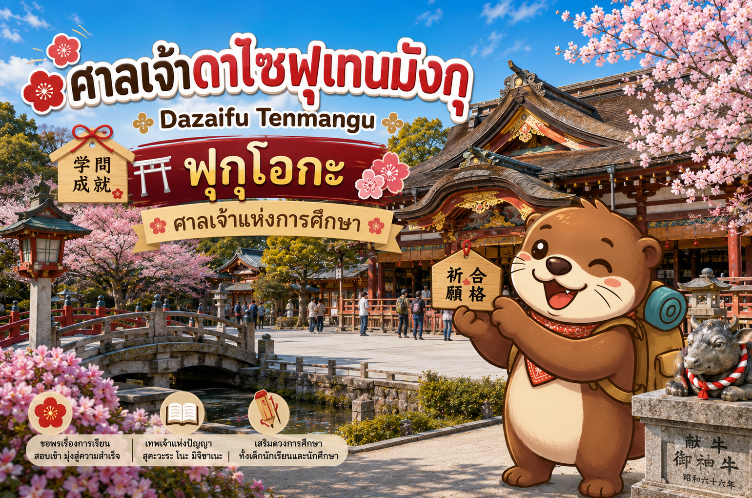 ศาลเจ้าดาไซฟุเทนมังกุ Dazaifu Tenmangu ฟุกุโอกะ ศาลเจ้าแห่งการศึกษา