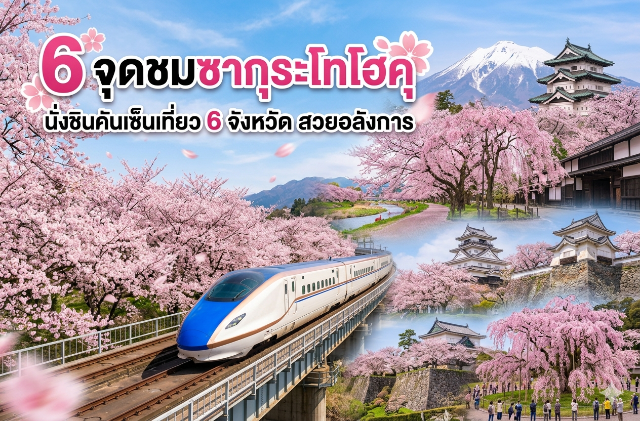 6 จุดชมซากุระโทโฮคุ นั่งชินคันเซ็นเที่ยว 6 จังหวัด สวยอลังการ