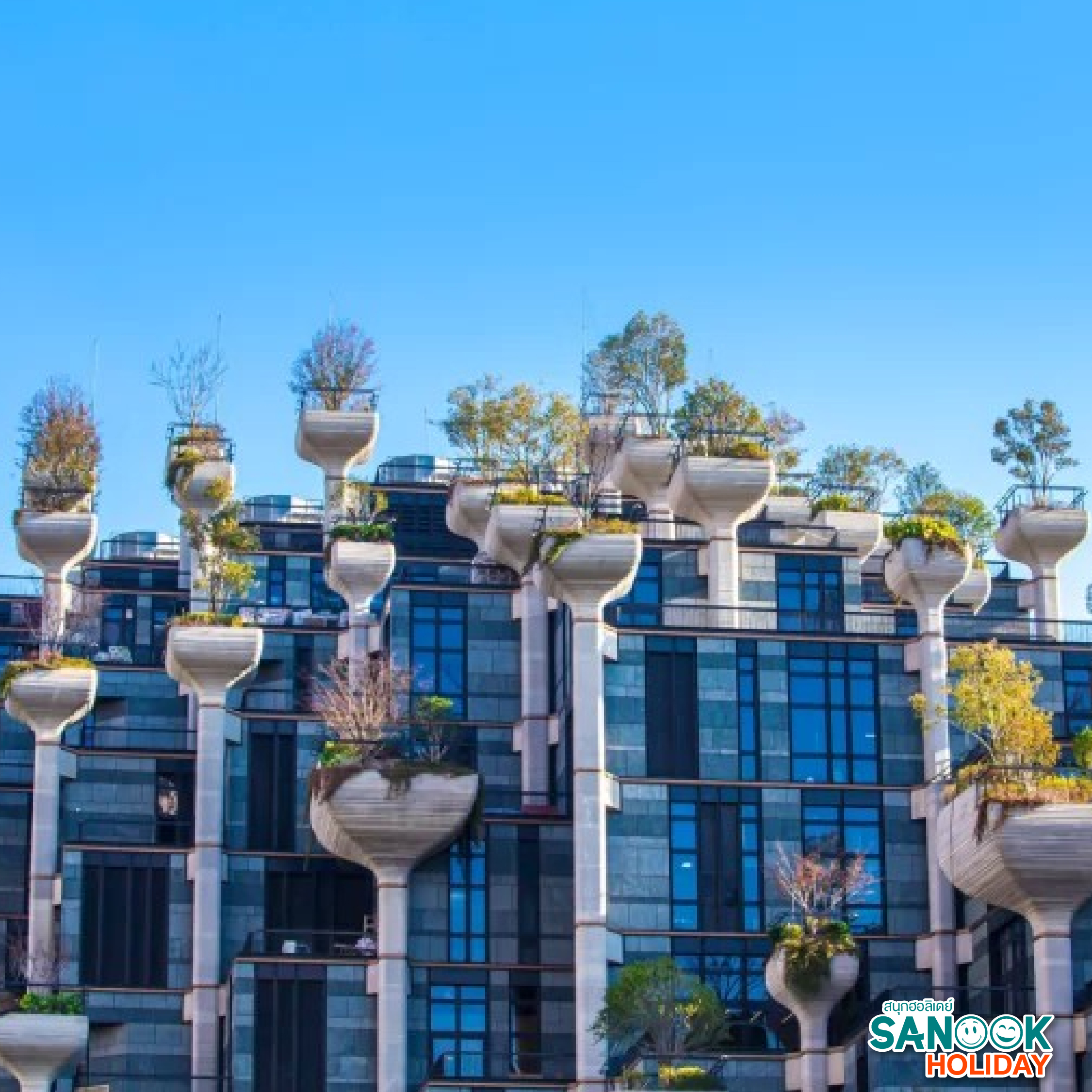 ตึก Tian An 1000 Trees เซี่ยงไฮ้ สถาปัตยกรรมสวนลอยฟ้า