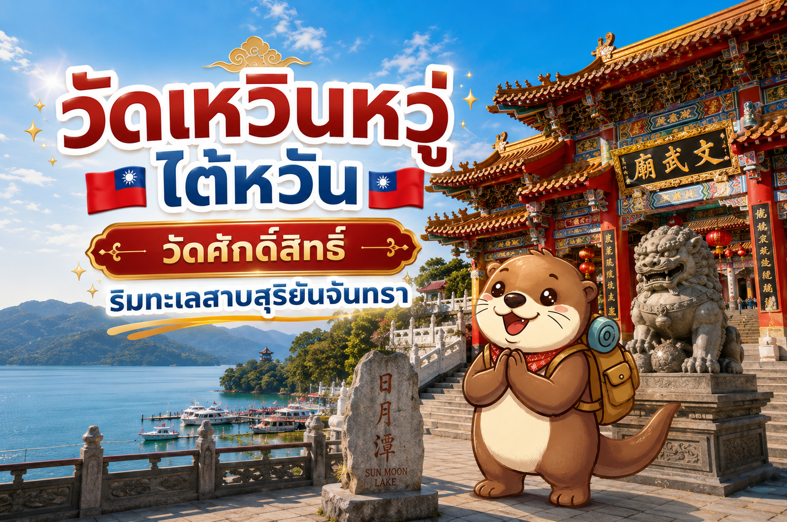 วัดเหวินหวู่ ไต้หวัน (Wenwu Temple) ขอพรเทพกวนอู ชมวิวทะเลสาบสุริยันจันทรา