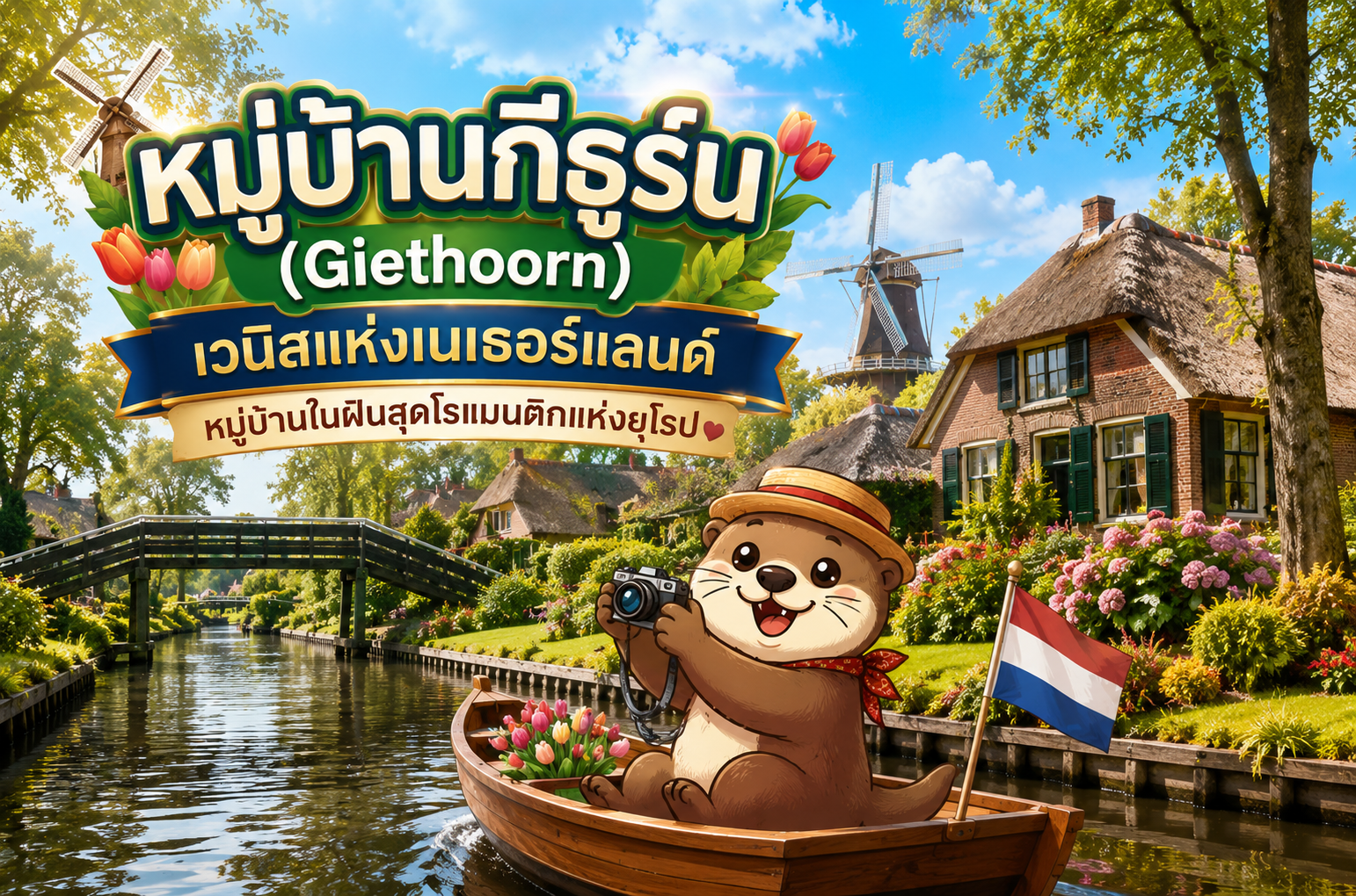 หมู่บ้านกีธูร์น (Giethoorn) เวนิสแห่งเนเธอร์แลนด์ หมู่บ้านในฝันสุดโรแมนติกแห่งยุโรป